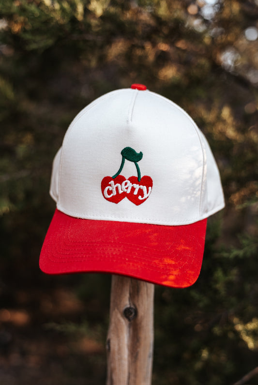 Cherry Heart Red/White Trucker Hat - Cherryline