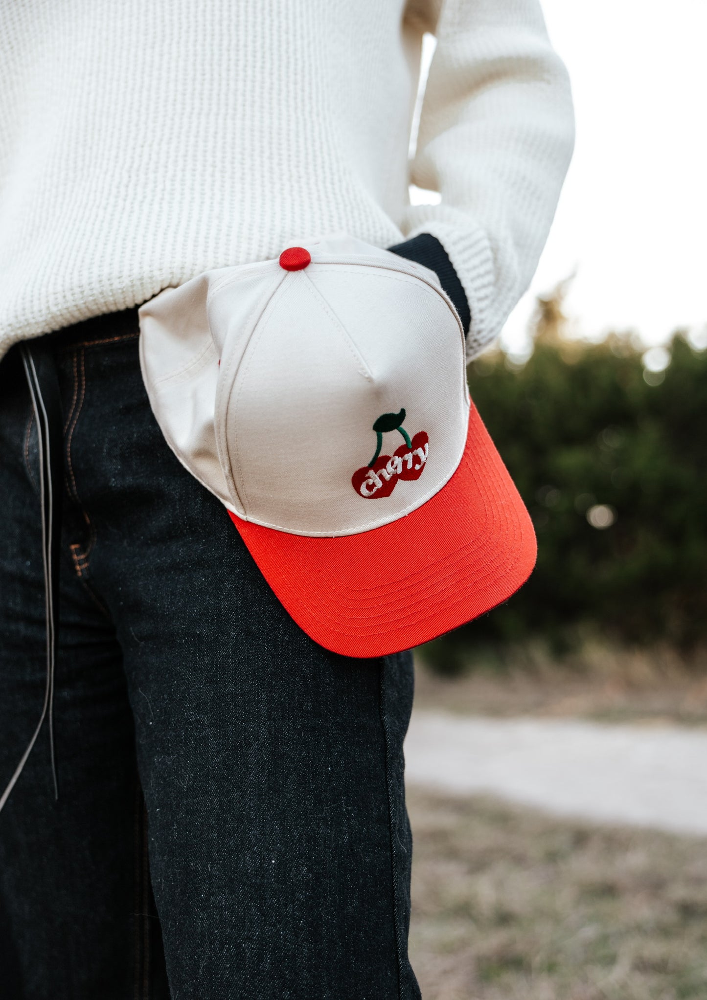 Cherry Heart Red/White Trucker Hat - Cherryline
