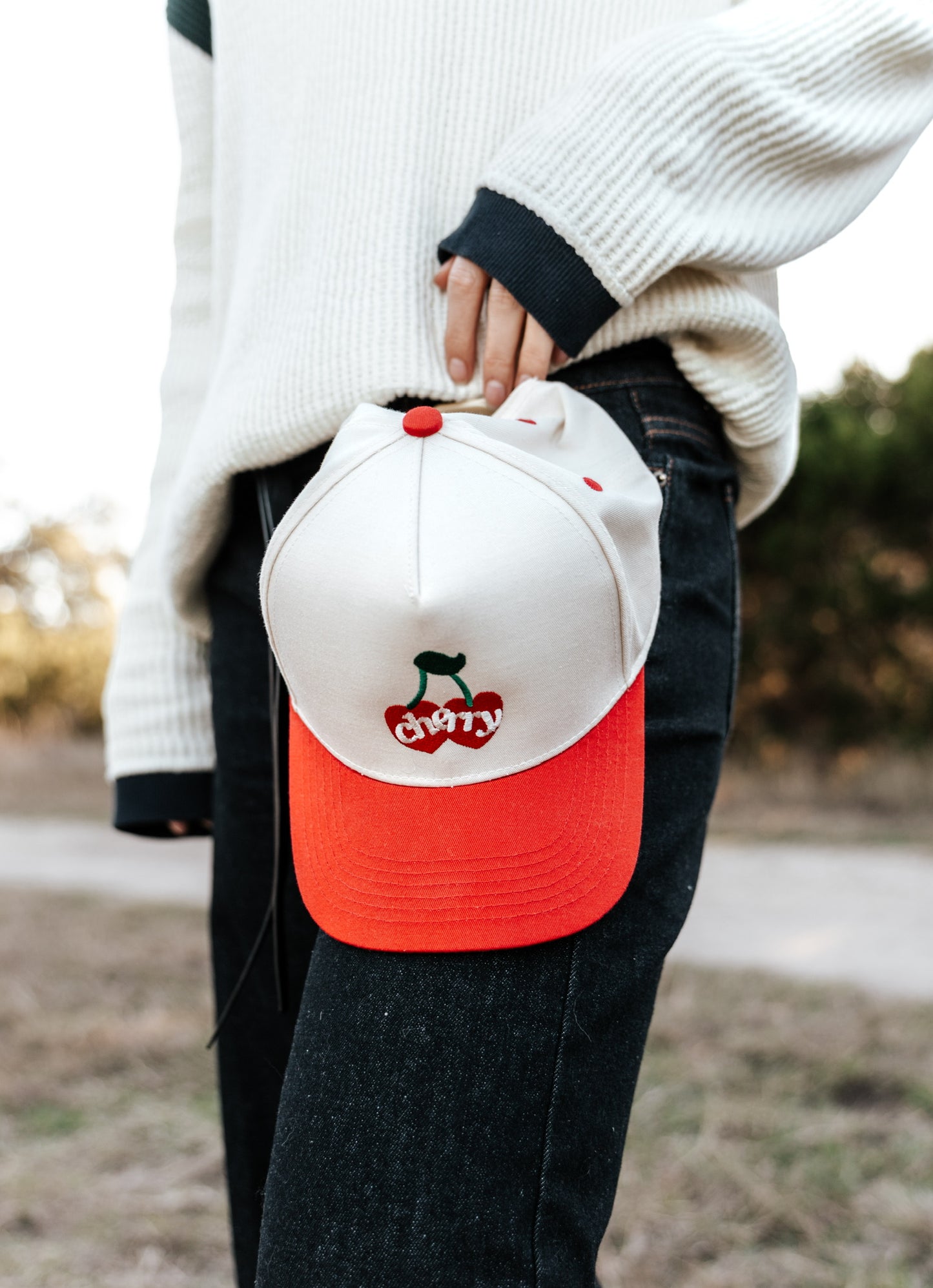 Cherry Heart Red/White Trucker Hat - Cherryline