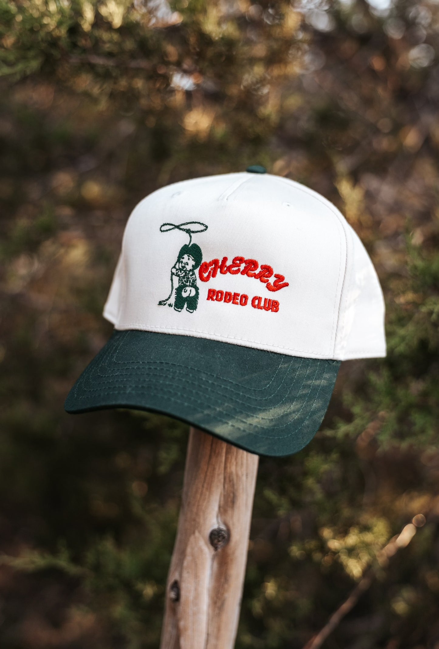 Green & White "Cherry Rodeo Club" Hat